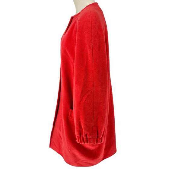 Luisa Spagnoli Vintage Coat Womens Size S Red Wool Pockets LS Made In Italy - Picture 4 of 14